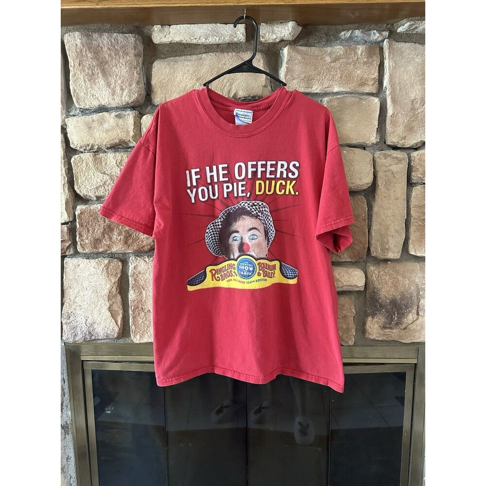 VTG 90s RINGLING BROS BARNUM & BAILEY CIRCUS SHOW T-Shirt XL MEN CLOWN PIE Y2K